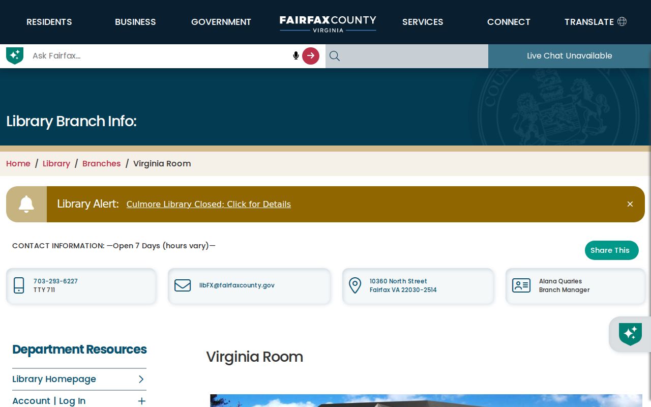 West Falls Church city directory research at the Virginia Room