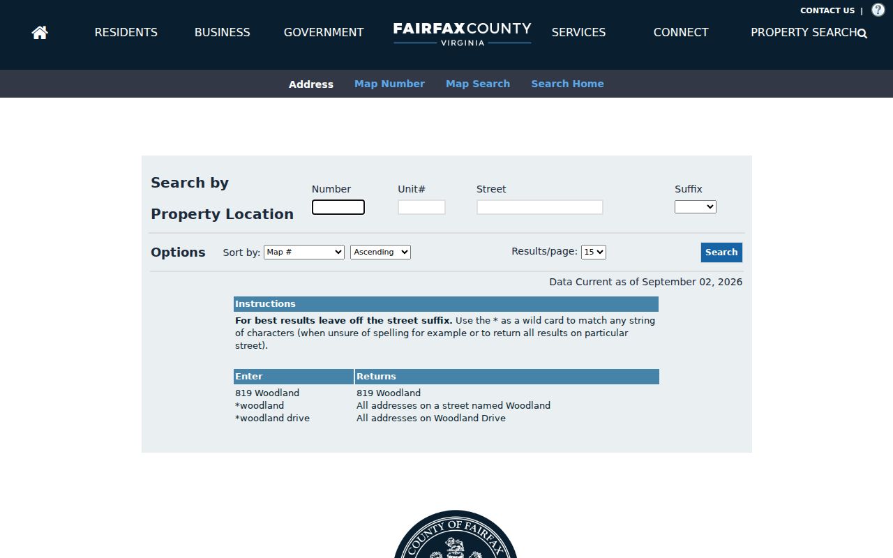 West Falls Church residents directory Fairfax iCare address search fields