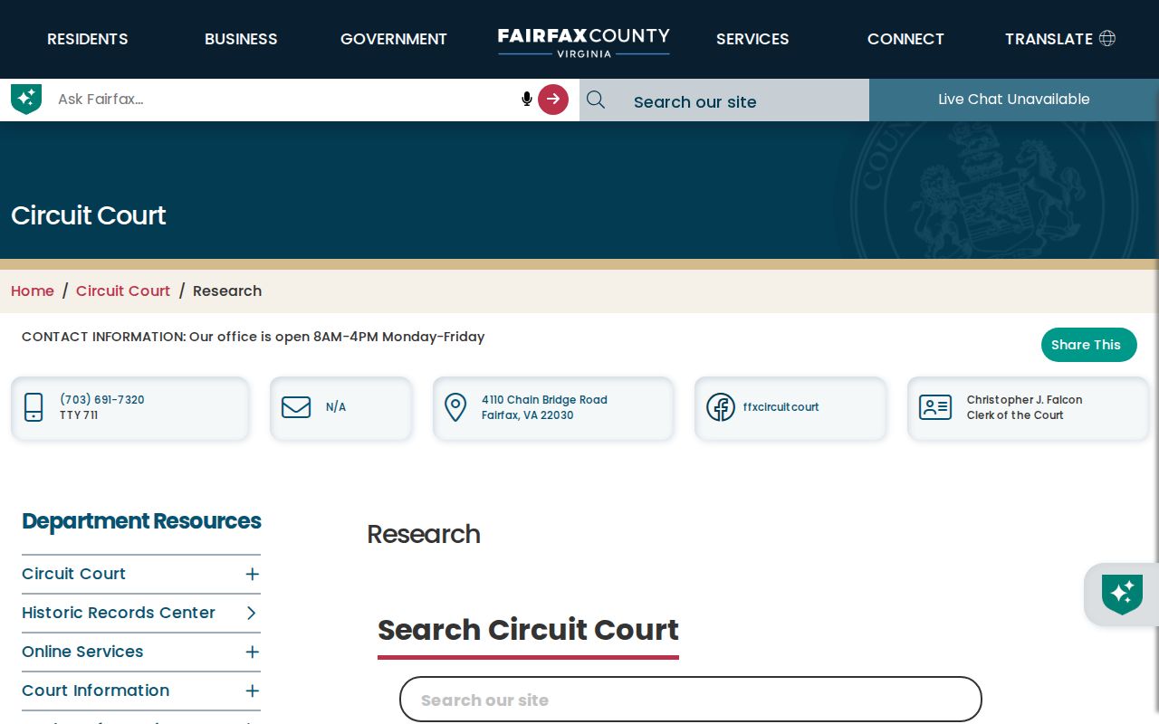 West Falls Church residents directory Fairfax land records research access