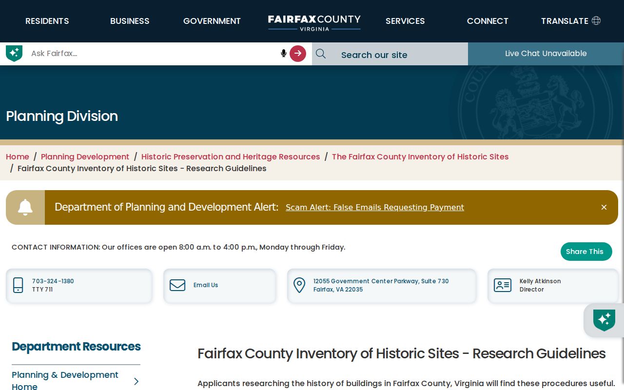 West Falls Church previous residents house history research guidelines